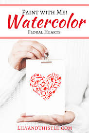 Watercolor Red Fl Heart Tutorial