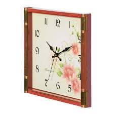 Quickway Imports Unique Modern Square Shaped Wall Clock With Fl Design For Living Room Kitchen Or Dining Room