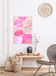 Abstract Hot Pink Painting Pink Wall