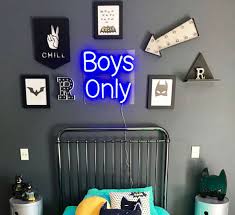 Boys Only Blue Neon Lights For