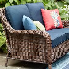 Brown Wicker Outdoor Patio Loveseat