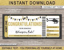 congratulations helicopter ride ticket