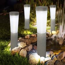 Solar Lamps Garden Stone Look Path