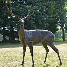 Life Size Bronze Deer Statue Outdoor