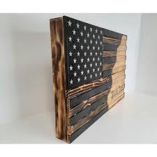 American Furniture Classics Large American Hybrid Flag Burnished With We The People Logo Wall Hanging Gun Concealment With Two Secret Compartments