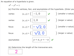 Answered An Equation Of A Hyperbola Is