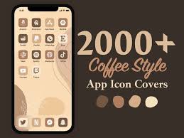 2 000 Boho Coffee App Icon Covers For