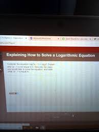 C19 Algebra Logarithmic Equation