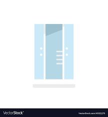 Interior Shower Cabin Icon Flat Door
