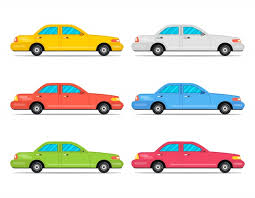 Cartoon Color Cars Icon Set