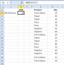 Excel Min And Max Function Examples