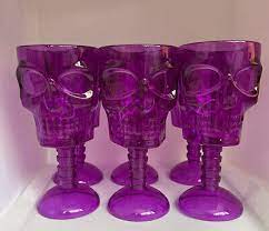 Purple Skull Glass Goblet Plastic