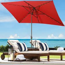 Blue Rectangular Patio Large Umbrella
