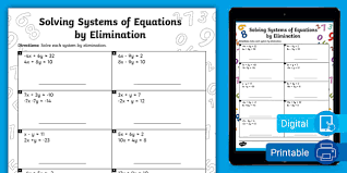Eighth Grade Solving Systems Of