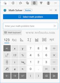 Math Solver In Microsoft Edge Browser