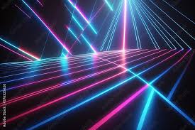 neon floor with laser lights as a