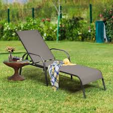 Gymax Adjustable Chaise Lounge Chair
