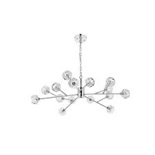 Timeless Home 42 In 15 Light Chrome And Clear Pendant Light