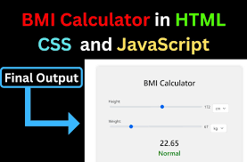 bmi calculator in html css javascript