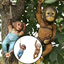 Small Monkey Hanging Garden Statue