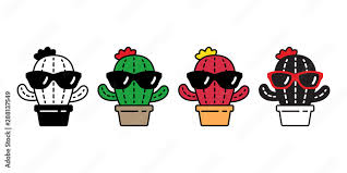 Cactus Vector Desert Flower Icon Logo