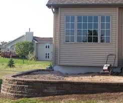 Raised Patio With Retaining Wall Blocks