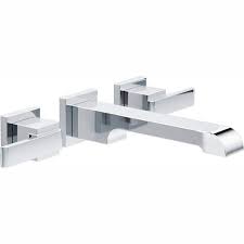 Delta T3567lf Wl Two Handle Wall Mount Lavatory Faucet In Chrome