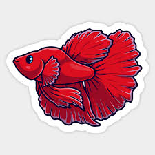 Cute Guppy Betta Fish Cartoon Vector