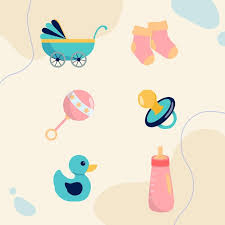 Baby Shower Icons Set Ilration