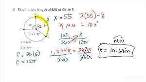 Find Arc Length With Angle Equations