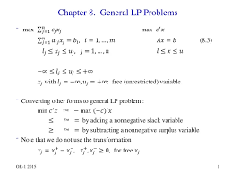 Ppt Chapter 8 General Lp Problems