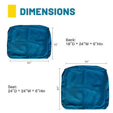 Blisswalk Outdoor Slipcover Set Seat Plus Back 24 In X 24 In And 18 In X 24 In For Deep Seat Lounge Chair Cushions Peacock