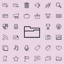 Folder Icon Elements In Multi Colored
