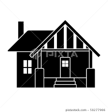 Small House Vector Icon Pictogram Flat