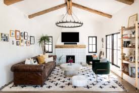 75 white exposed beam living room ideas