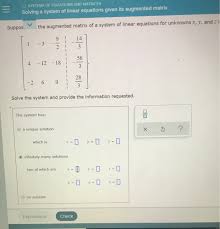 Equations And Matrices Solving A System