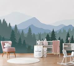 Woodland Wall Mural Mountain Wall