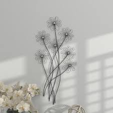 Black Metal Modern Flowers Wall Decor