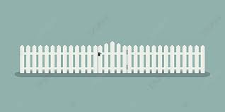 White Wooden Fence Vector Art Png
