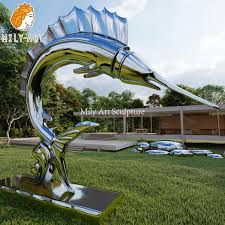 Stainless Steel Marlin Fish Sculpture