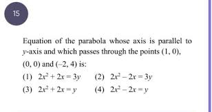 Equation Of The Parabola Whose Axis Is