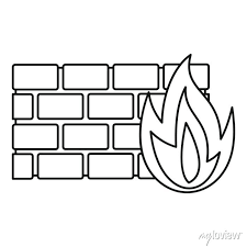 Firewall Icon Outline Ilration Of