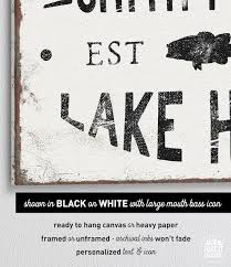 Large Lake House Sign Vintage Fishing