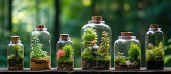Terrarium Jars With Miniature Forest