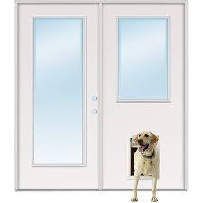 Double Door Unit With Pet Door Installed