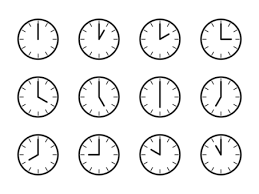 9 O Clock Vectors Clipart