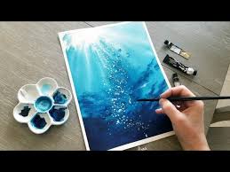 Simple Watercolor Underwater Scene