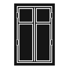 Wooden Door With Glass Icon Outline