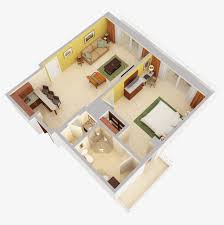 3d Small House Floor Plan Png
