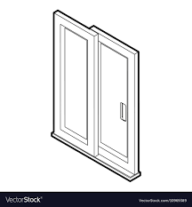 Sliding Door Icon Outline Style Royalty